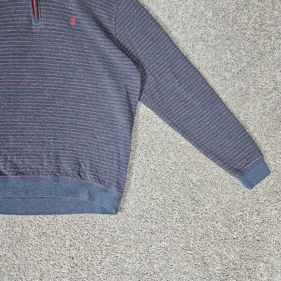 Johnnie-O Emmett Sweatshirt Mens XL Blue 1/4 Zip Pullover Stripes - Picture 2 of 14